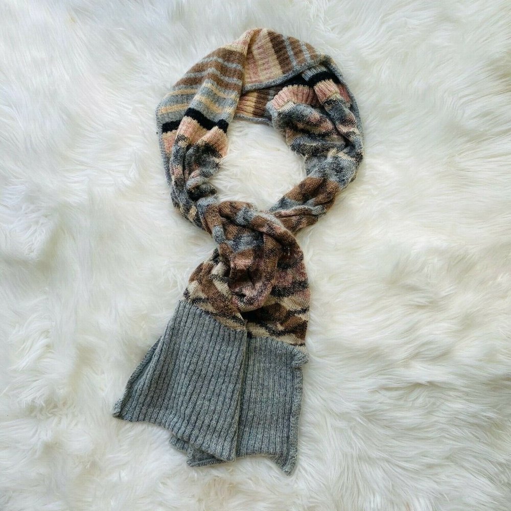 MISSONI ITALY CHEVRON ZIG ZAG KNIT 73X 11 SCARF SH